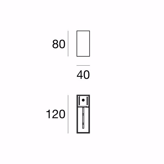 Linea light mini dual applique led 3000k luce orientabile up&amp;down grigia