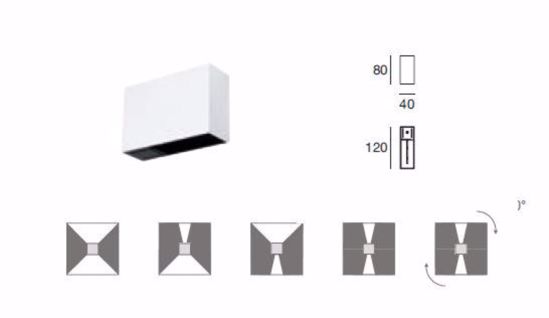 Linea light mini dual applique led 3000k luce orientabile up&amp;down grigia