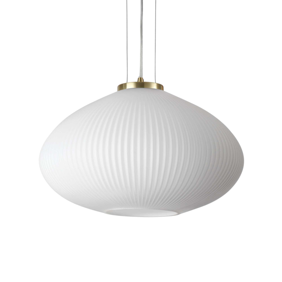 Plisse&apos; sp1 d45 ideal lux lampadario vetro decorato dettaglio ottone cavo estendibile