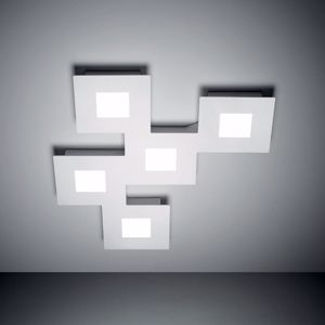 Vivida international squares plafoniera moderna led 37w 3000k bianco 5 luci