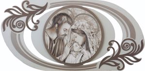 Capoletto sacra famiglia moderna 120x60 quadro capezzale legno decorato