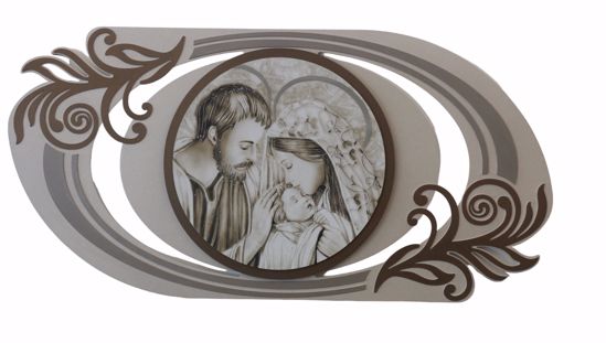 Capezzale capoletto sacra famiglia legno marrone decorato 120x60