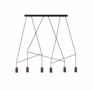 Lampadario multi lampade a sospensione nero per tavolo soggiorno