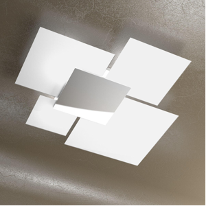 Shadow toplight plafoniera moderna per soggiorno quadrati vetro bianco cromo