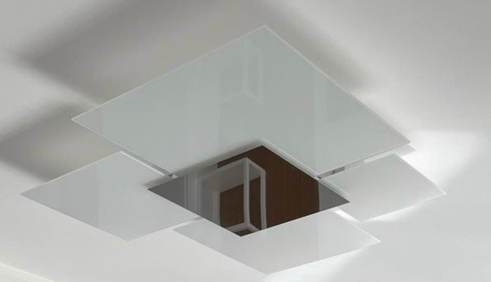 Shadow toplight plafoniera moderna per soggiorno quadrati vetro bianco cromo
