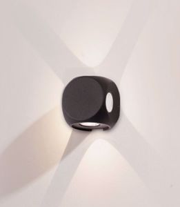 Applique cubo da parete per esterno nero led 3000k ip54