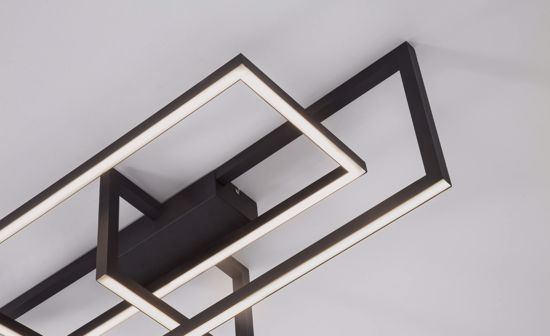 Plafoniera moderna design nera led 35w 3000k dimmerabile per camera da letto