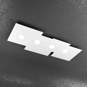 Plafoniera top light plate moderna bianca design squadrata