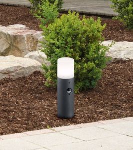 Lampioncino da giardino moderno antracite con sensore di movimento ip44