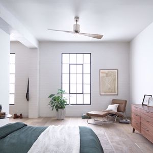 Ventilatore minimalista da soffitto nickel con telecomando motore silenzioso dc