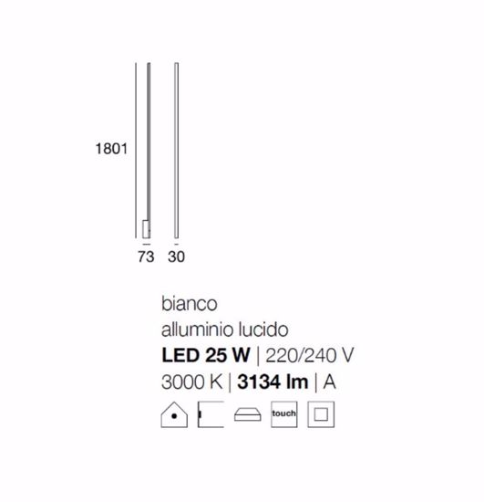 Xilema stilnovo applique led 25w 3000k moderna metallo bianco