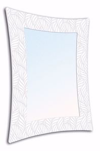 Specchio da parete design moderno 115x88 cornice sagomata decorata bianca petali