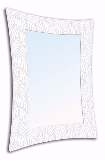 Specchio da parete design moderno 115x88 cornice sagomata decorata bianca petali