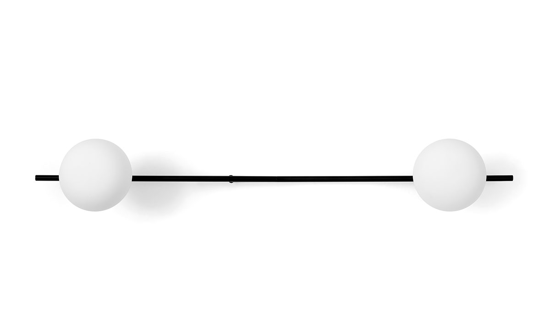 Miloox mikado applique da interno nero sfere vetro bianco orientabili
