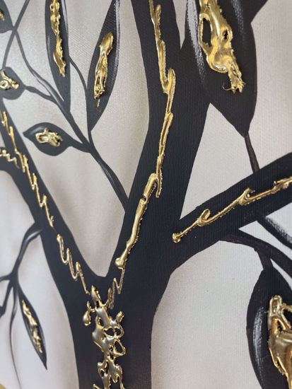 Quadro albero della prosperita 137x70 dipinto oro cornice