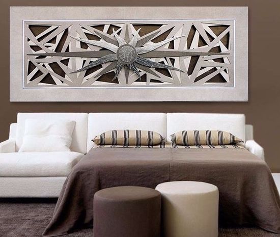 Quadro moderno per soggiorno 155x65 decorazione artigianale materico