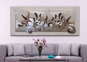 Quadro decorativo per soggiorno moderno calle in fiore tortora 155x65