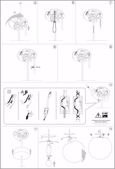 Carta sp1 d30 lampadario sfera effetto carta ideal lux