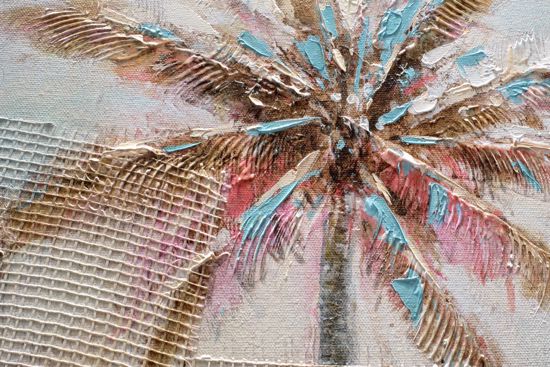 Quadro moderno palme colorate verticale 90x120 con cornice