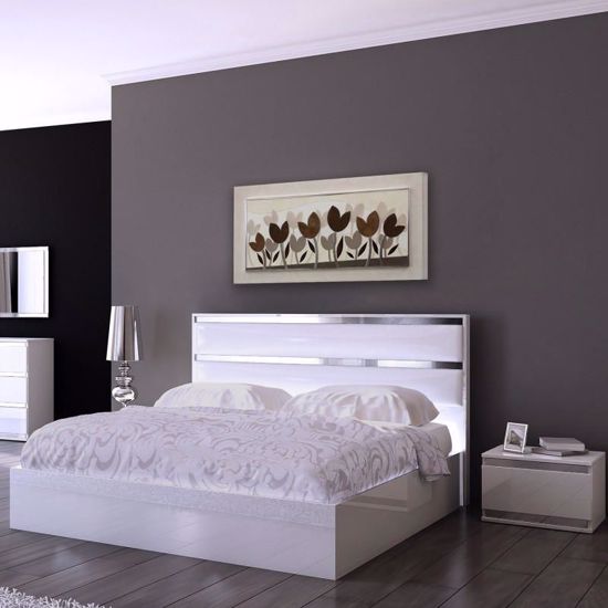 Quadro per camera da letto tulipani 120x60 tortora argento