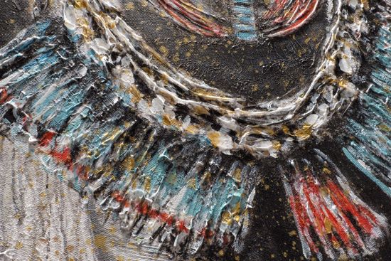 Donna tribale dipinto su tela decorato verticale 80x160