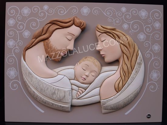 Capezzale sacra famiglia moderna 45x34 capoletto per camera da letto