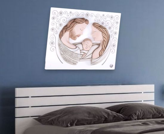 Capezzale sacra famiglia moderna 45x34 capoletto per camera da letto