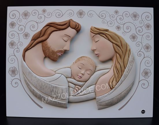 Capezzale sacra famiglia moderna 45x34 capoletto per camera da letto