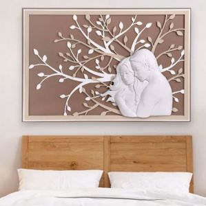 Capezzale coppia innamorati 105x72 albero della vita nocciola moderno