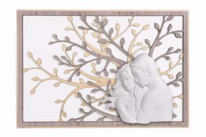 Capoletto moderno coppia innamorati 105x72 marmorino albero della vita rovere