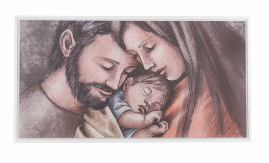 Capezzale capoletto moderno 110x60 stampa colori sacra famiglia