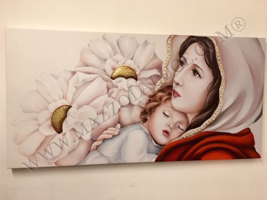 Capezzale 140x70 capoletto classico quadro maternita tela decorata