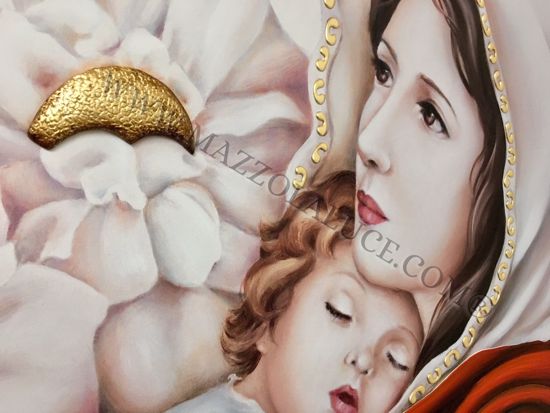 Capezzale 140x70 capoletto classico quadro maternita tela decorata