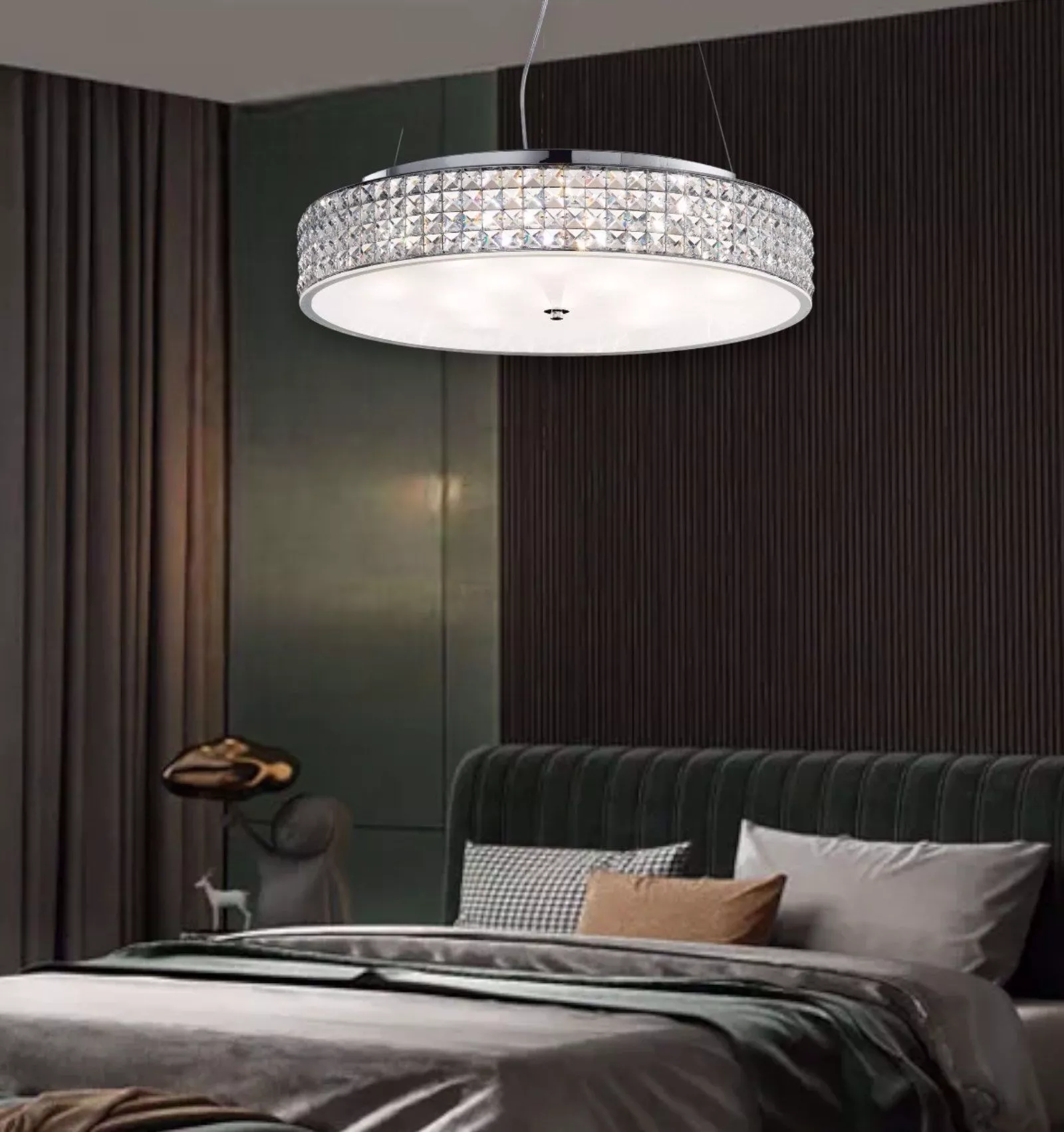 Lampadario di cristallo roma sp9 ideal lux per camera da letto