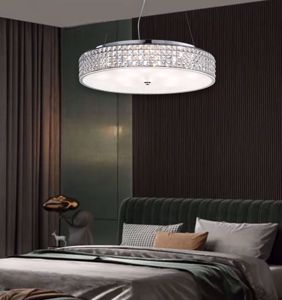 Lampadario di cristallo roma sp9 ideal lux per camera da letto stile contemporaneo