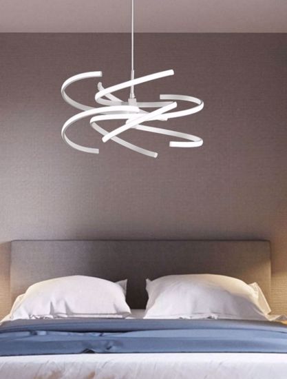 Lampadario per camera da letto moderna led 4000k 70w nest bianco perenz illuminazione