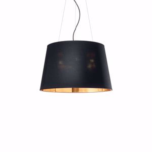 Nordik sp4 ideal lux lampadario per camera da letto paralume tessuto nero e oro