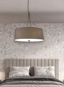 Lampadario per camera da letto moderna paralume grigio cenere