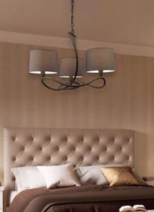 Lampadario per camera da letto stile contemporaneo colore grigio cenere