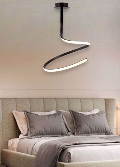 Lampadario design colore marrone per camera da letto moderna led 30w 2800k dimmerabile
