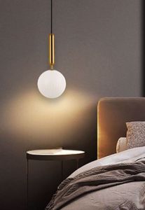 Lampadario oro sfera vetro per comodino camera da letto
