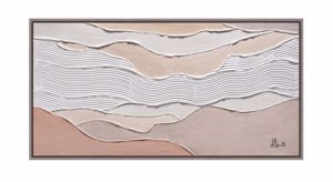 Quadro astratto moderno 60x120 onde del mondo dipinto con cornice