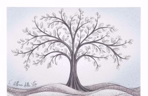 Quadretto albero della vita 80x56 grigio
