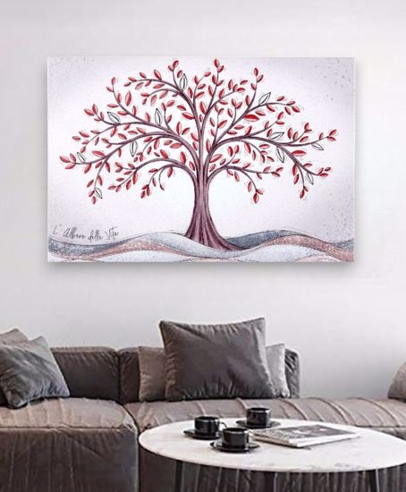 Quadro albero della vita 80x56 legno decorato per soggiorno