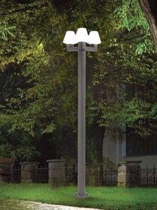 Paletto lampione alto tre luci da giardino per esterni ip44 moderno antracite