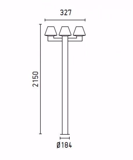 Paletto lampione alto tre luci da giardino per esterni ip44 moderno antracite