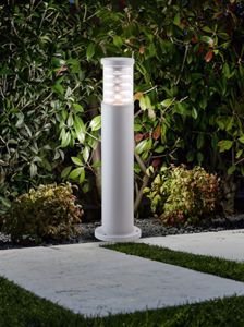 Lampioncino paletto grigio luce da giardino ip44 forma cilindro per esterni