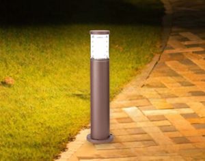 Paletto luminoso da giardino per esterno ip44 cilindro marrone