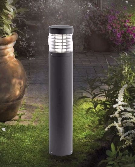 Lampione paletto antracite da giardino led 15w 3000k moderno ip54 per esterni