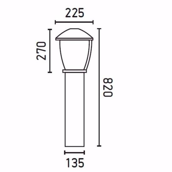 Lampione palo moderna da esterno ip44 grigio antracite